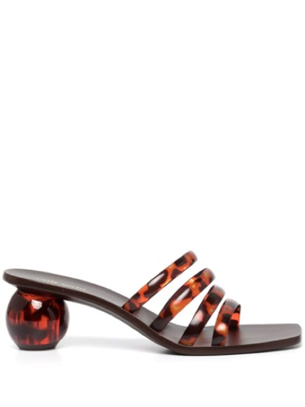 CULT GAIA Jennee Tortoise Four-band Mule Sandals In Brown